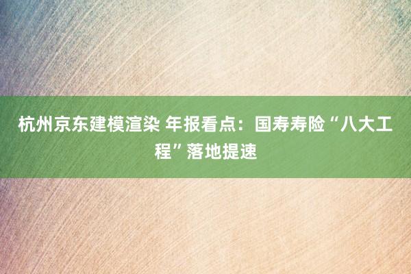 杭州京东建模渲染 年报看点：国寿寿险“八大工程”落地提速