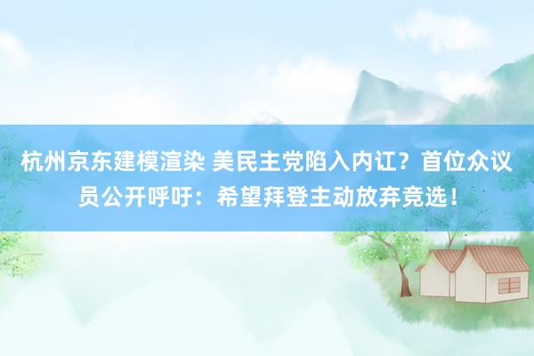 杭州京东建模渲染 美民主党陷入内讧？首位众议员公开呼吁：希望拜登主动放弃竞选！