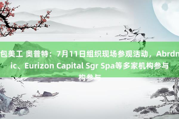 外包美工 奥普特：7月11日组织现场参观活动，Abrdn Pic、Eurizon Capital Sgr Spa等多家机构参与