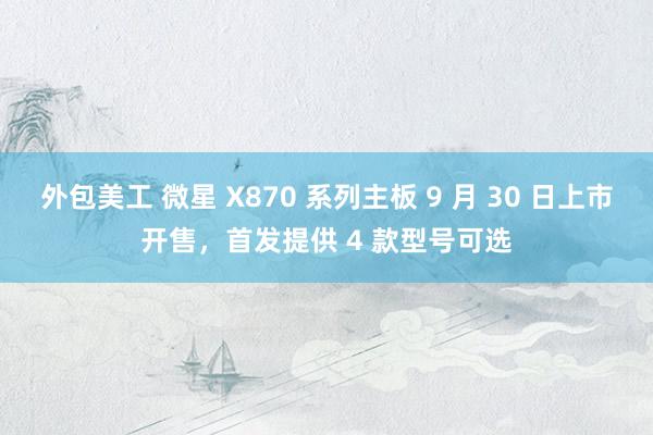 外包美工 微星 X870 系列主板 9 月 30 日上市开售，首发提供 4 款型号可选